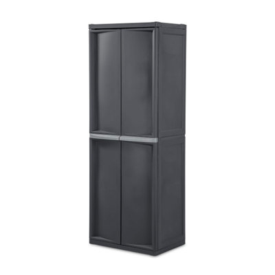 Armoire de rangement réglable à 4 tablettes avec portes Sterilite
