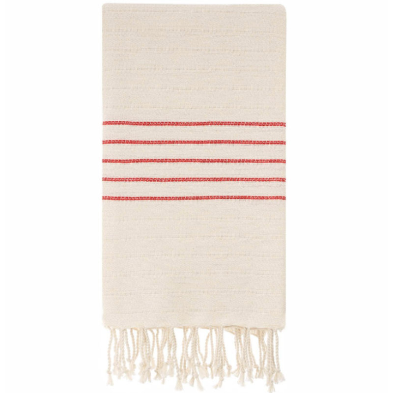 Aquinas Turkish Cotton Midweight Beach Towel, Red