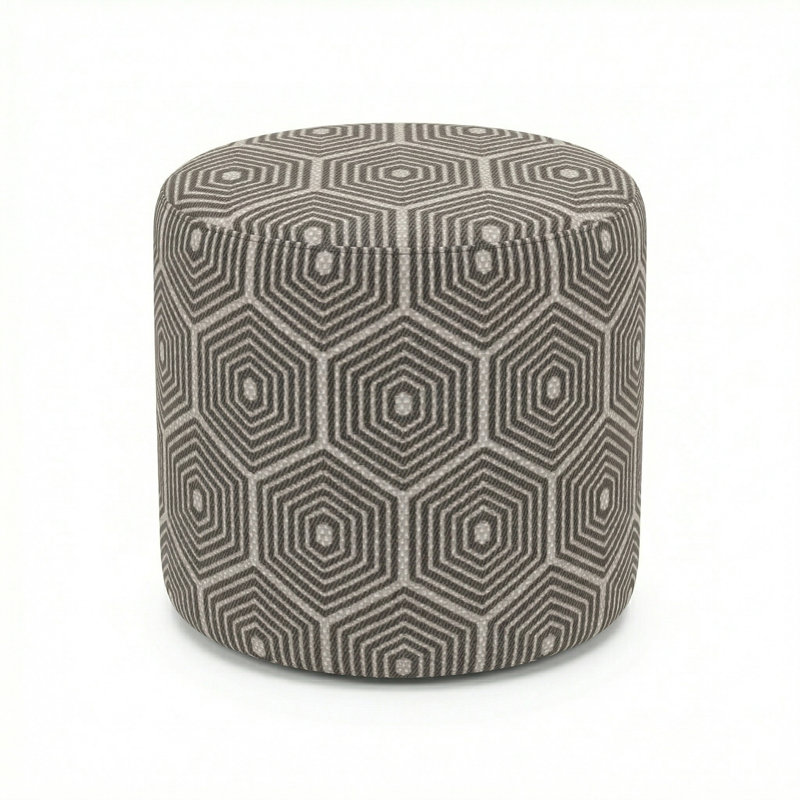 Berlin Gardens Lilly Hive 18" Round Pouf, Dark Taupe