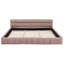 Très grand lit, lit plateforme tapissier rose avec tissu épais, tête de lit, chambre à coucher élégante, détente et confort