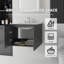 Meuble-lavabo moderne flottant avec comptoir en marbre de culture et portes à fermeture douce-133668299