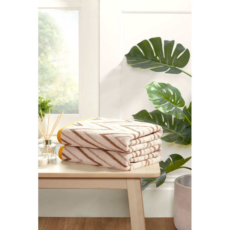 Talaijah 100% Cotton Bath Towel, Cream