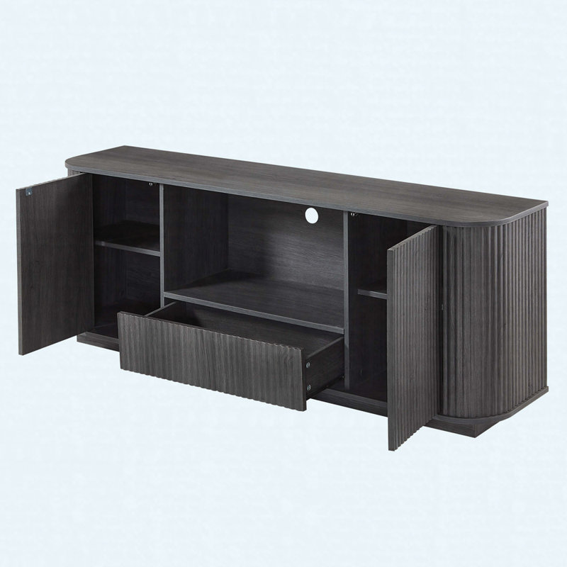 Meuble télé 64 po Modern Wavy, Noir