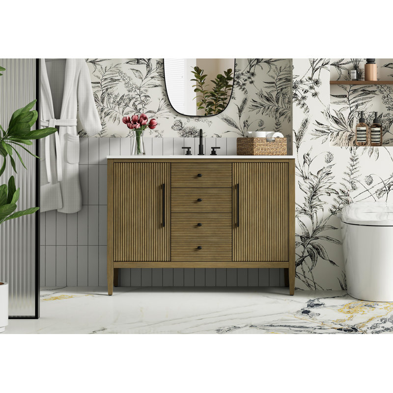 Meuble-lavabo simple 48 po, Noisette chêne