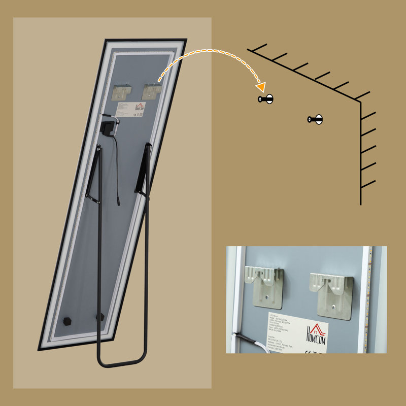 Danetra Metal Rectangle Floor Mirror