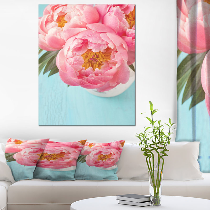 Bouquet de lumières rose pivoine fleurs-impression, H 32 po x l 16 po x p 1 po, H 20 po x l 12 po x P 1po