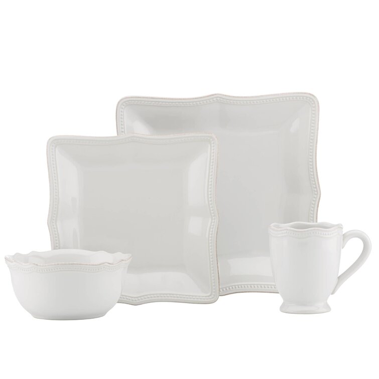 French Perle Groove 12-Piece Plate & Bowl Set – Lenox Corporation