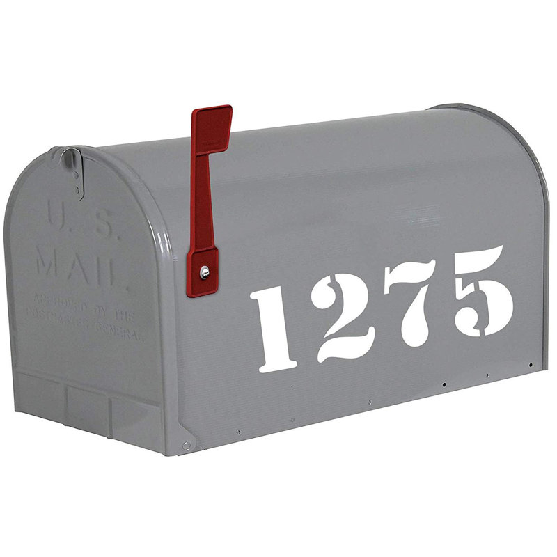 Housse de boîte aux lettres personnalisé en vinyle custom address, Blanc, Oui