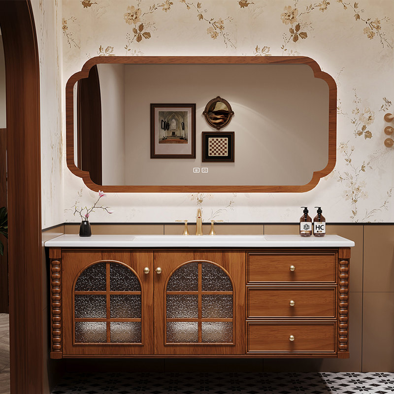 Armoire de salle de bain de style médiéval, 55"