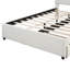 Lit plateforme tapissier avec tête de lit à motif brique et lit gigogne de taille XL-1517428786