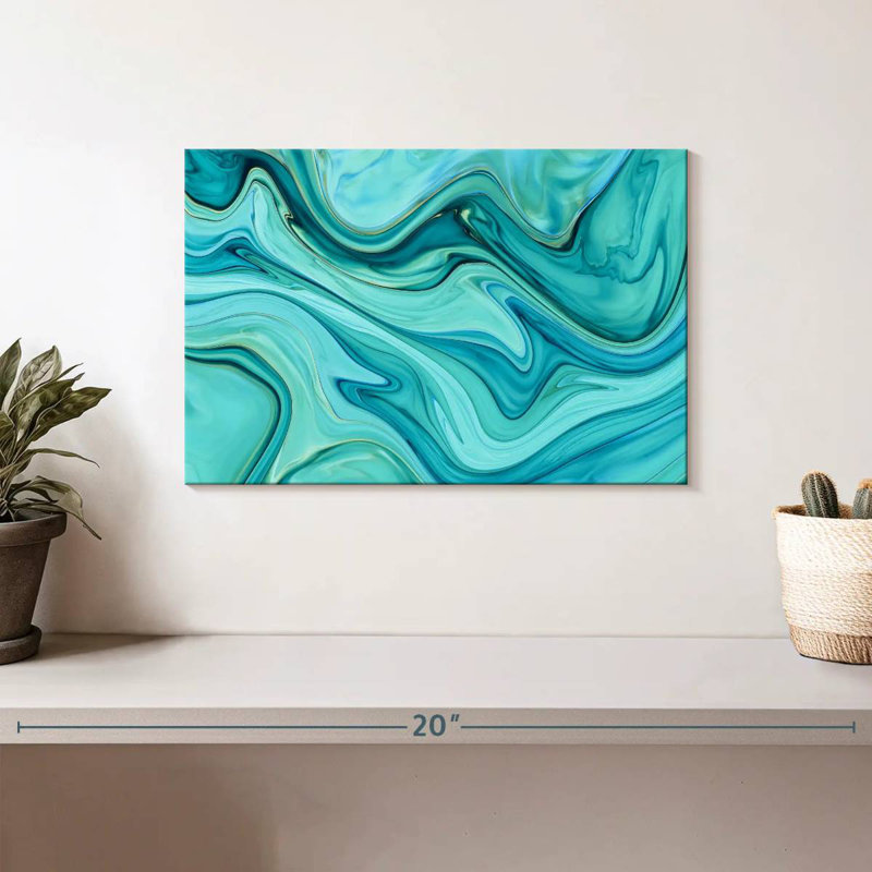 Avery Aqua Abstract, 8" H x 12" W