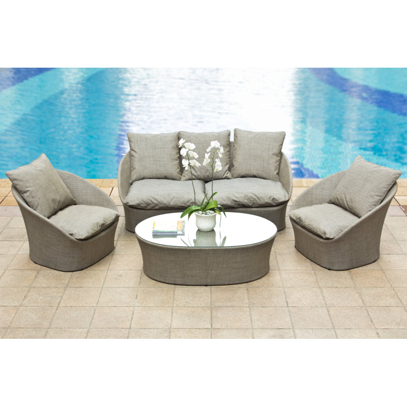 Spinner Outdoor Oval Coffee Table