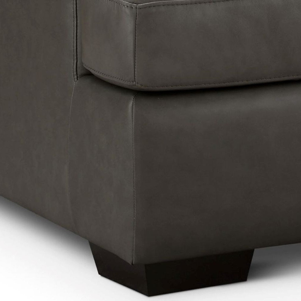 Braiden 84" Genuine Leather Sofa, Gray