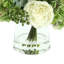 Mixed Floral And Succulent Bouquet In Glass Vase.