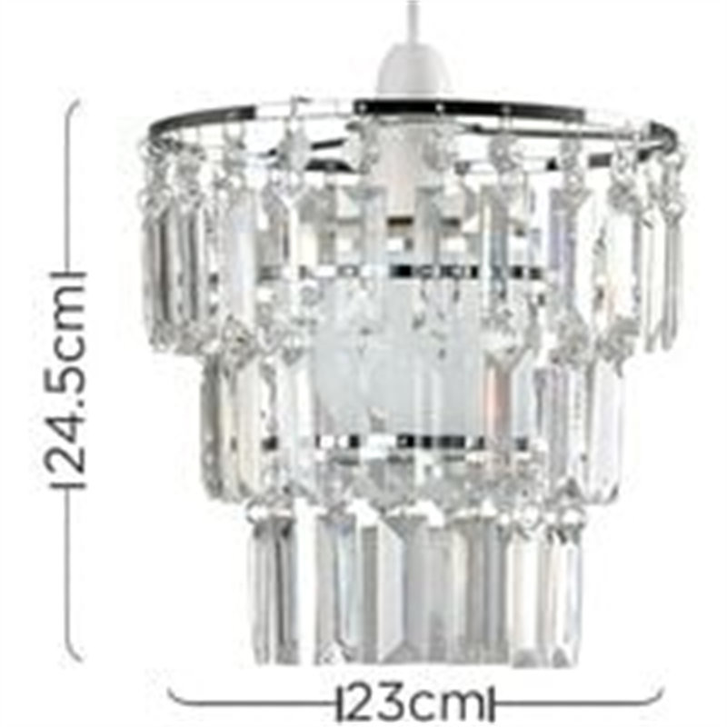 24.5cm H Drum Lamp Shade in Clear