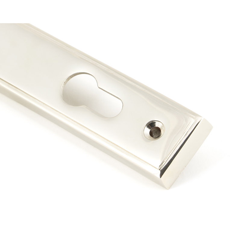 Hammered Newbury Lock Door Handle, Polished Nickel