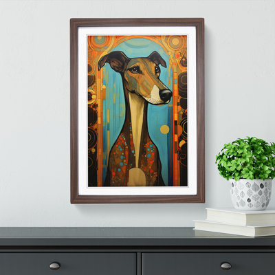 Greyhound Nouveau - Framed Print
