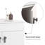 Meuble-lavabo de salle de bain avec pied en métal, lavabo en céramique blanche et 2 portes à fermeture en douceur-106757399