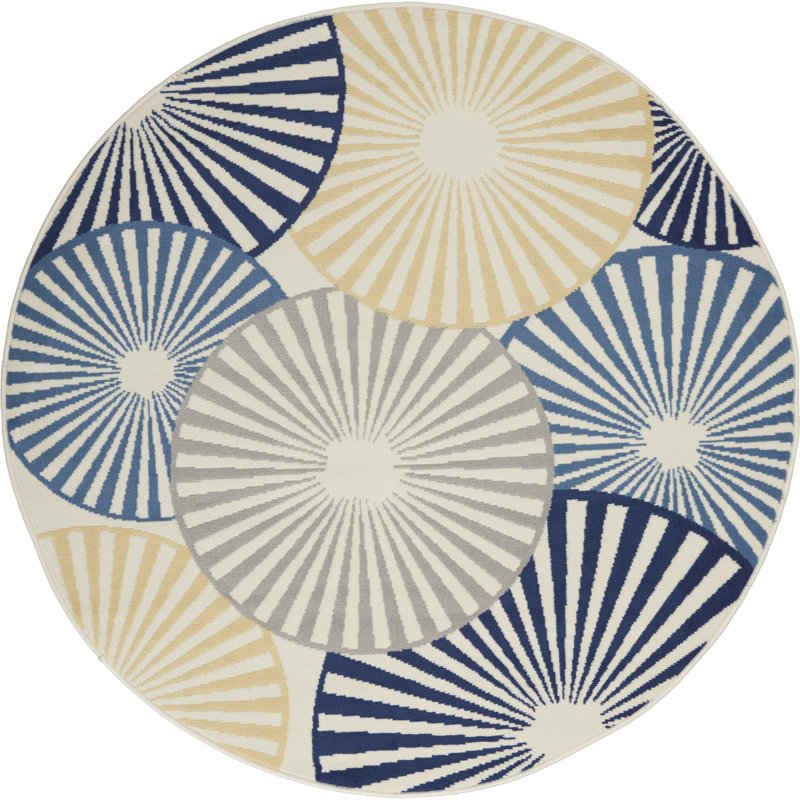 Lindall Geometric Indoor Rug, Round 5'3"