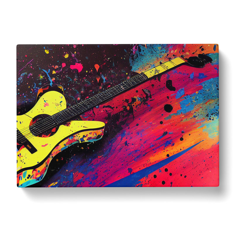 Gorgeous Guitar Splatter - Wrapped Canvas, 35cm H x 50cm W x 3cm D