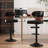 Olivetti Modern Swivel Bar Stools with Backrest – Pet-Friendly PU Leather Seat & Curved Walnut Wood, Height Adjustable Counter Chairs with Footrest and Matte Black Base for Kitchen Island or Home Bar-1695343233-1709579043-1695343232