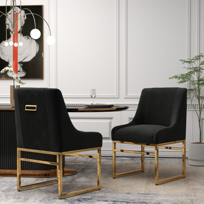Zanthia 19'' H Tufted Velvet Upholstered Side Chair
