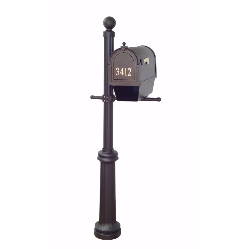 Berkshire Curbside Mailbox with Front Address Numbers with Fresno Post Included