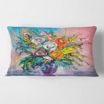 Housse et insert de coussin rectangulaire Bouquet of Vibrant Flowers