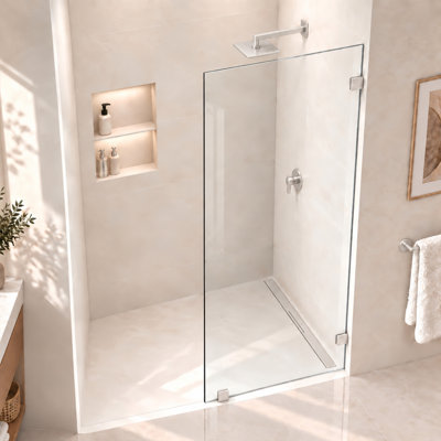 Écran de douche fixe sans cadre de 33 po x l 76 po avec verre transparent de 3/8 po