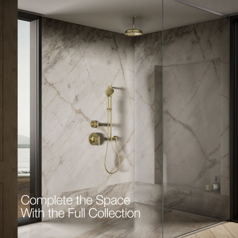 Traditional Rain Shower Head, Vibrant French Gold