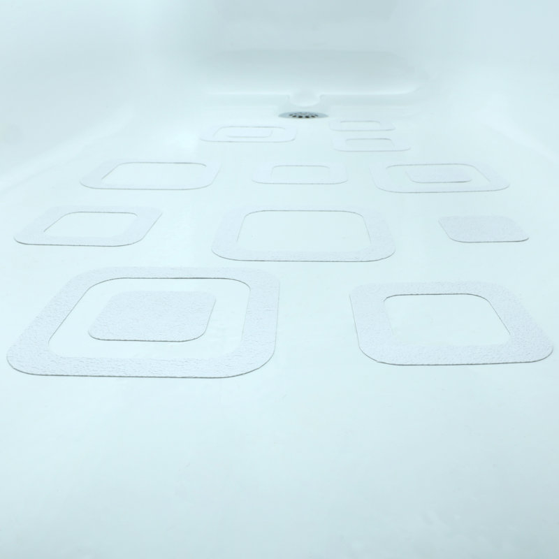 Tapis de bain adhésif multi-pièces, Blanc