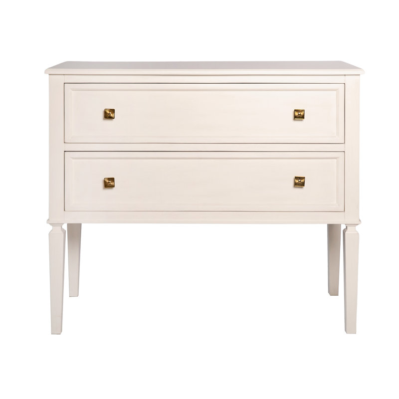 Nicole Solid Wood 2 - Drawer Accent Chest, Antique White