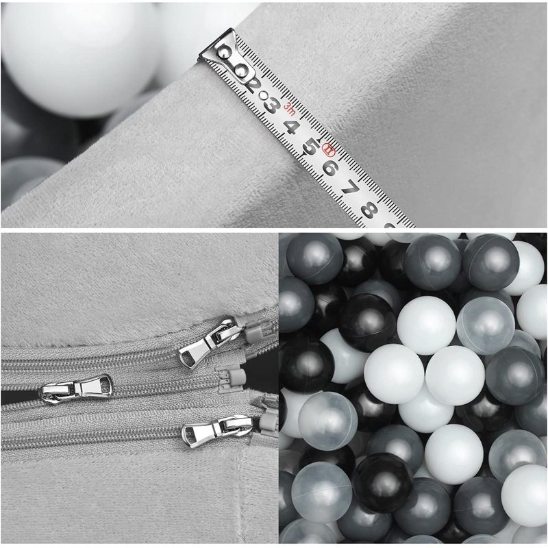 3' x 3' Ball Pit with 200 Play Balls, Gray