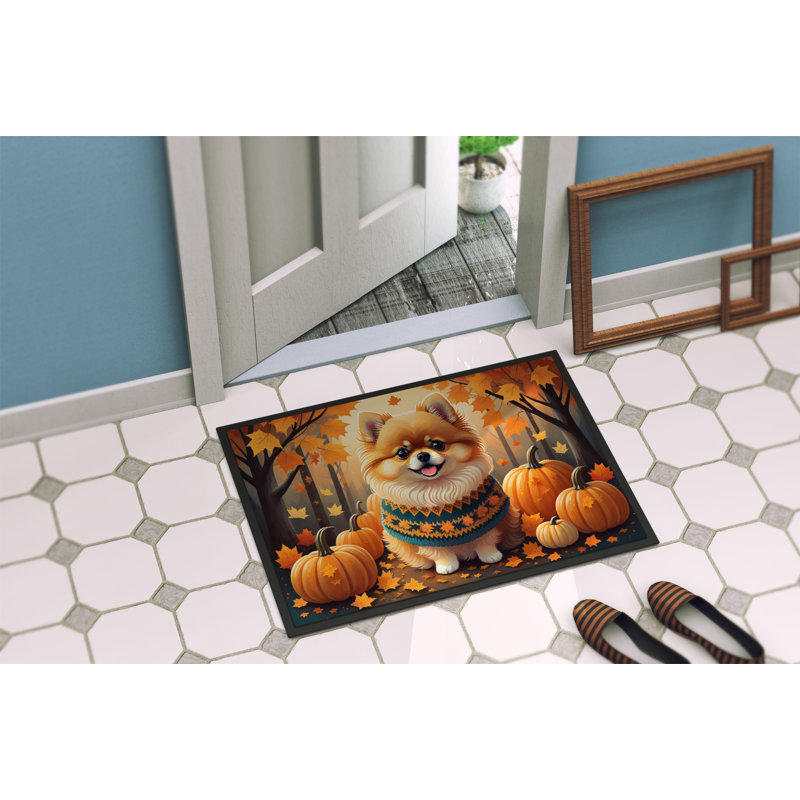 Tapis d'intérieur ou d'extérieur Pomeranian Fall, L 18 po x L 27 po