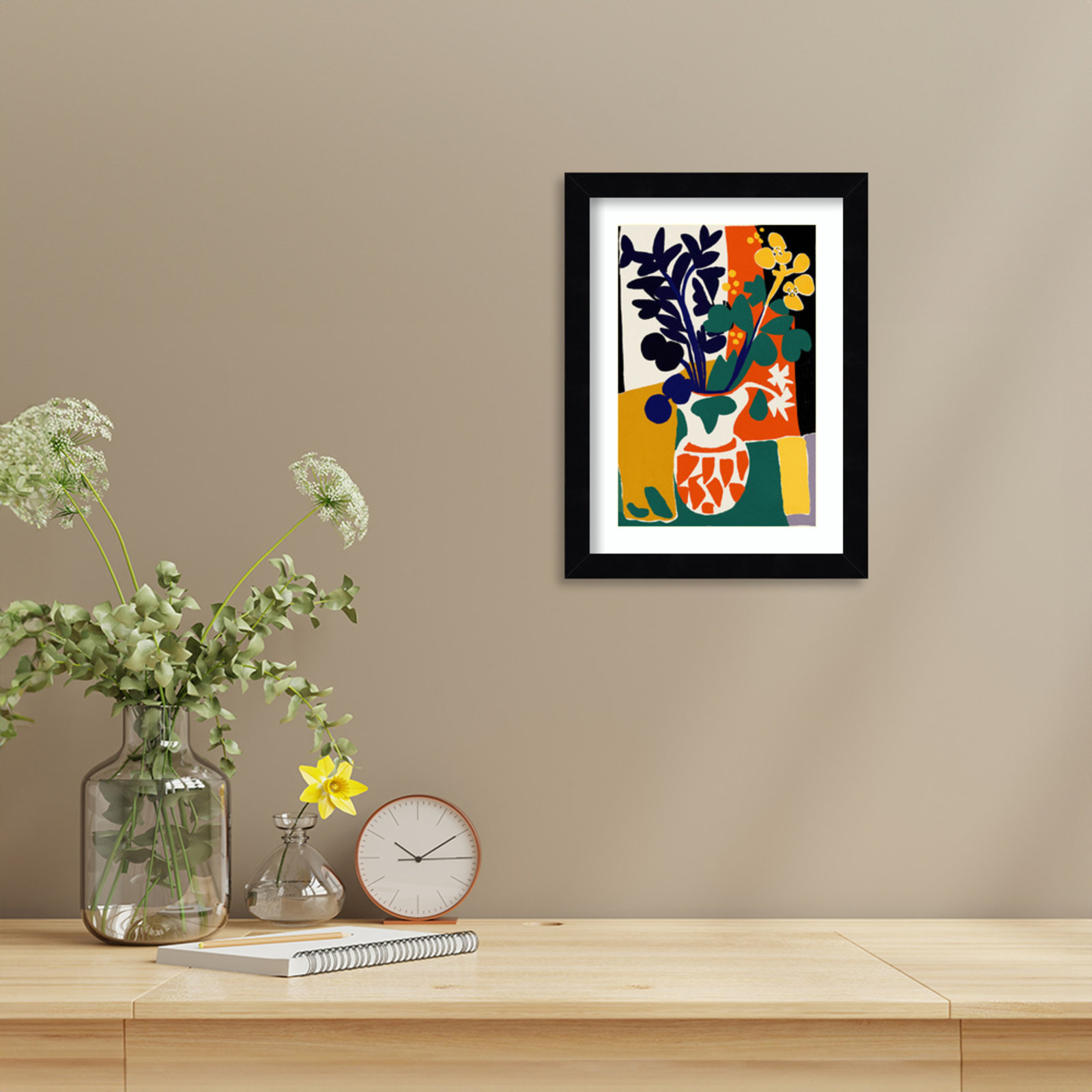 Ovando "France Floral Impressions" Print, Black, 13" H x 10" W