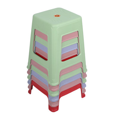 6 Pack Stackable Classroom Stools - Plastic, Nesting, Colorful, Round, Indoor/Outdoor, Flexible Seating, Decorative Chairs for Home, Office, School