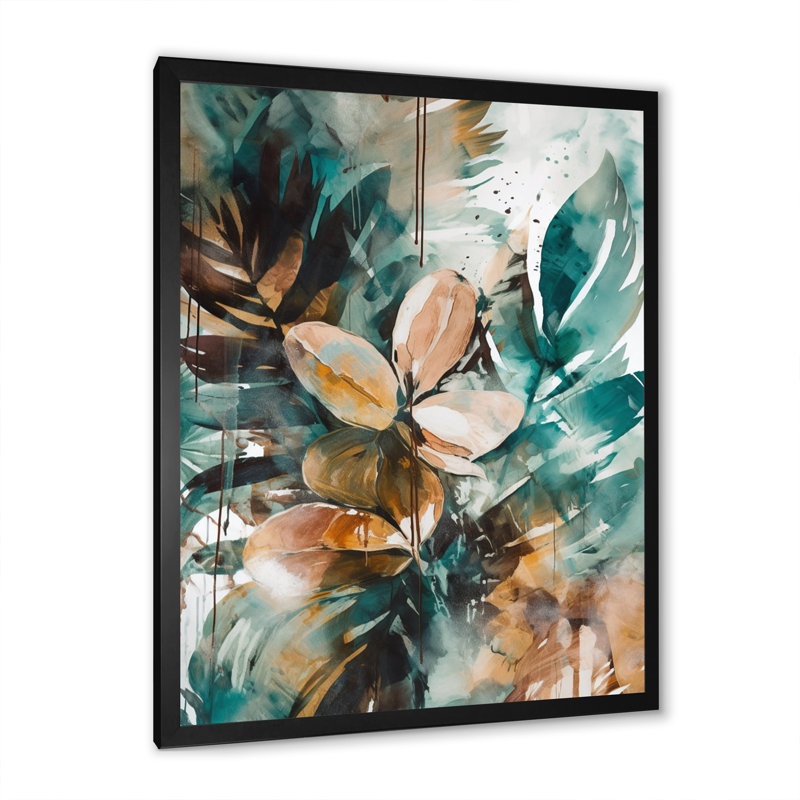 Rosshirt «Green and Brown Visions In Boho II», reproduction sur toile, Cadre photo noir, H 20 po x l 12 po x P 1 po