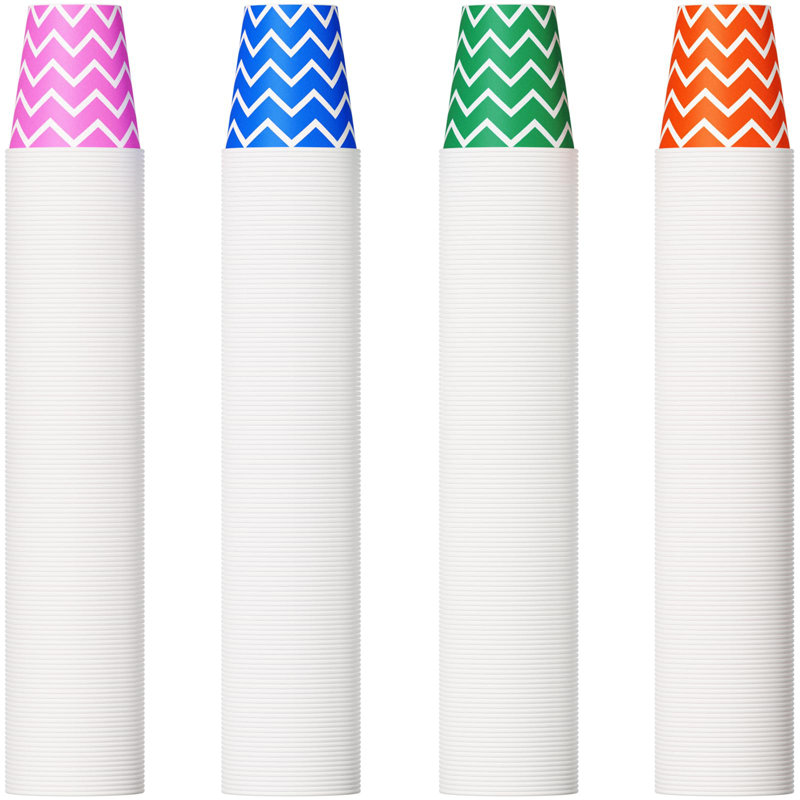 500 Pack 5Oz Paper Cups, Multicolor Paper Disposable Cups, Small Mouthwash Cups, Cold Beverage Drinking Cup For Party, Travel And Event (Strip)