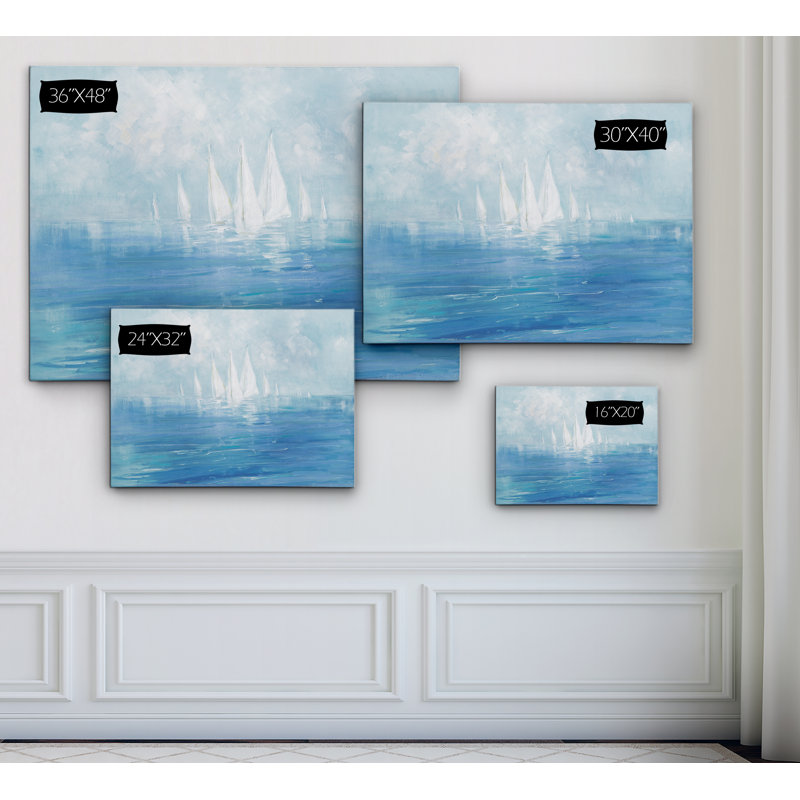 «Set Sail», peinture, Toile tendue, H 16 po x l 20 po, Sans cadre