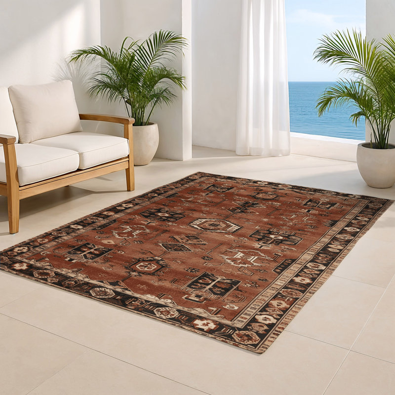 Turkish Brown Indoor and Outdoor Area Rug, Rectangle 2' x 3'