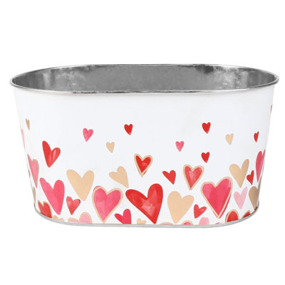 With All My Hearts Printed Metal Bucket