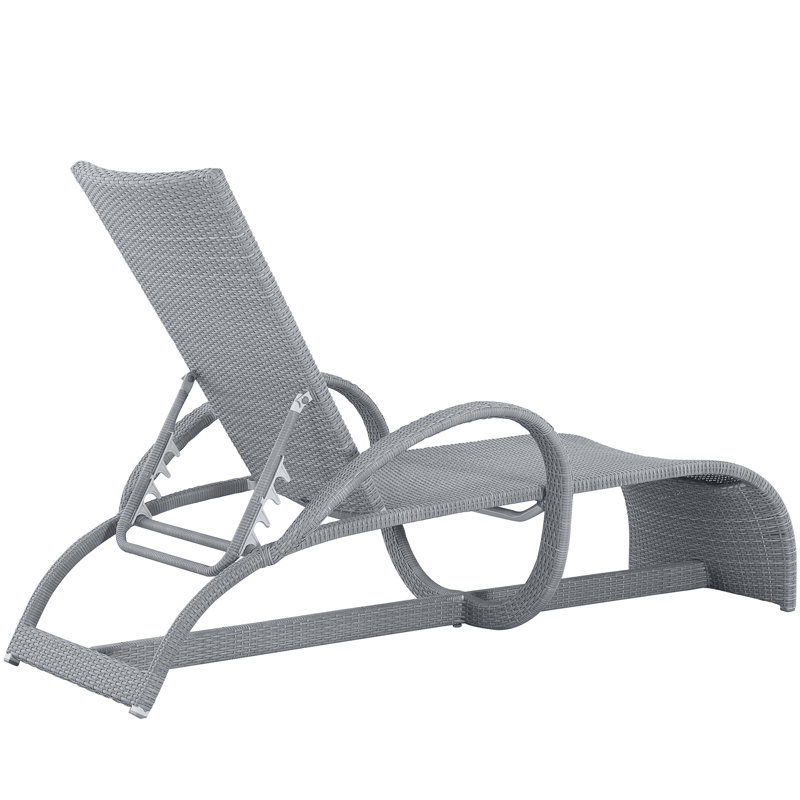 Halo N-Dura Resin Wicker Outdoor Chaise Lounge, Halo #24 Oyster