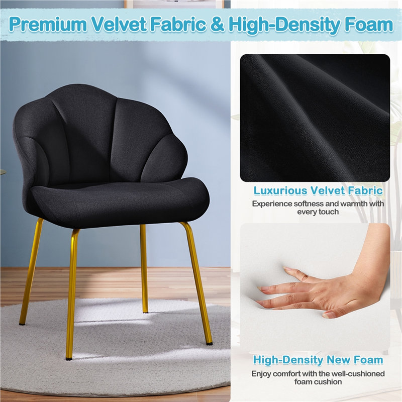 Fauteuil d'appoint en velours, Noir