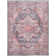Machine Washable Oriental Blue/Brick Red Area Rug