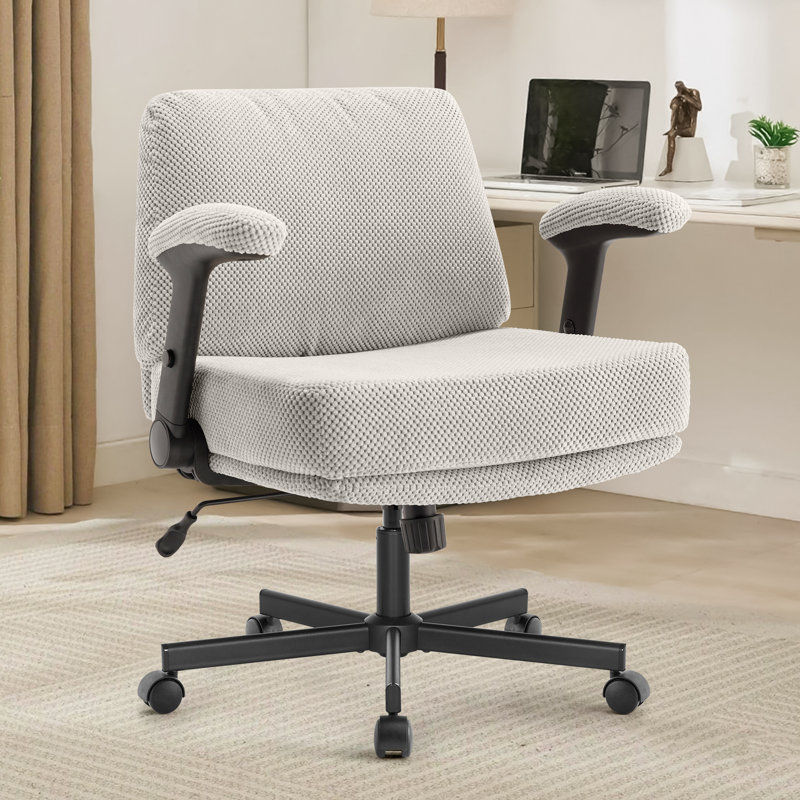 Chaise de bureau ergonomique moderne à dossier moyen, chaise de bureau Criss Cross réglable, 300 lb , Kaki