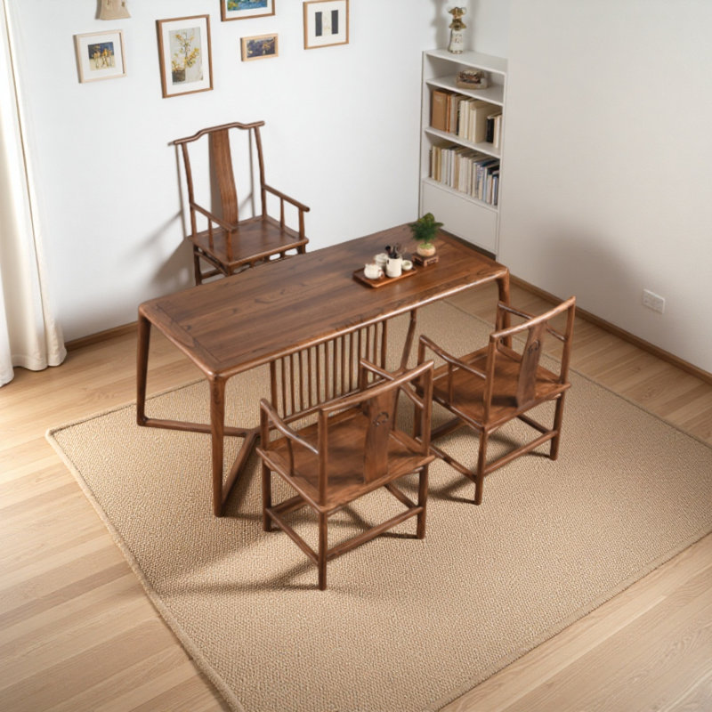 Bureau industriel en bois d'orme massif