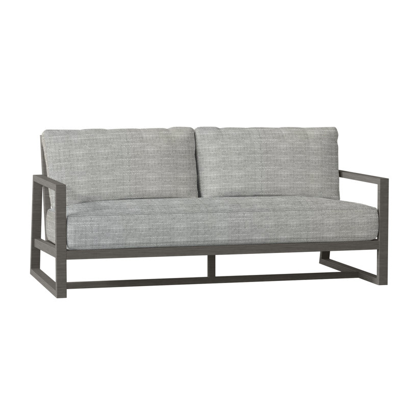 Causeuse en aluminium Avondale - Gris ardoise, Sans bourrure + bourre standard, Argent Rollo, Gris ardoise