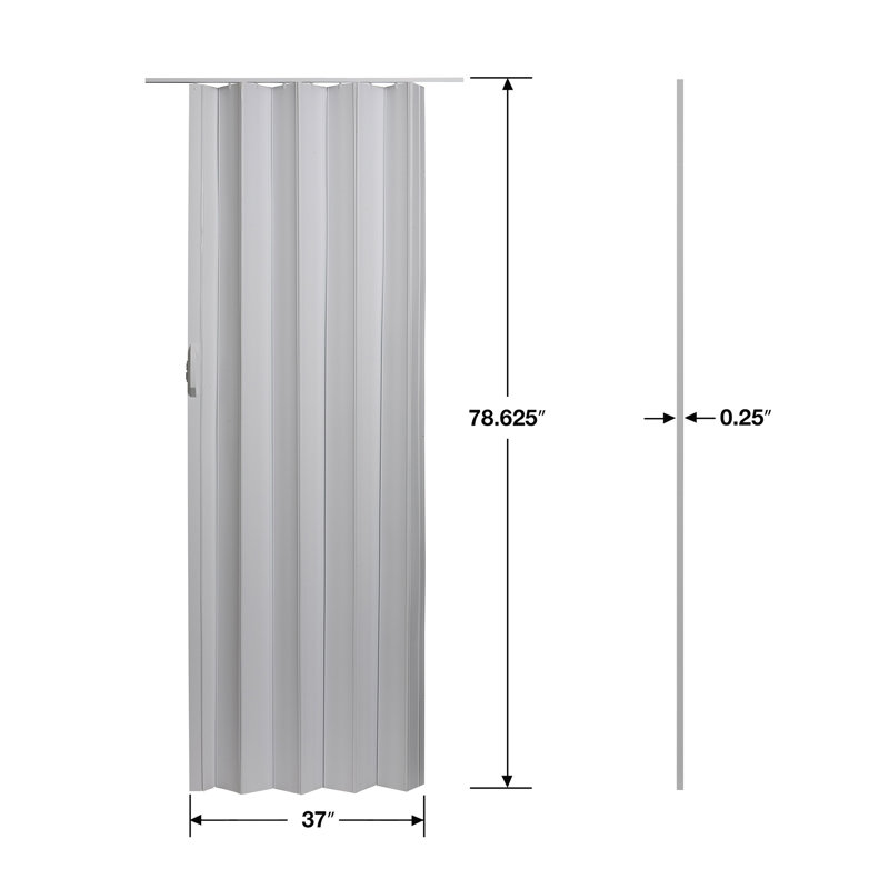 Porte pliante accordéon en PVC / vinyle 36 po x 80 po Homestyle Regent, Blanc