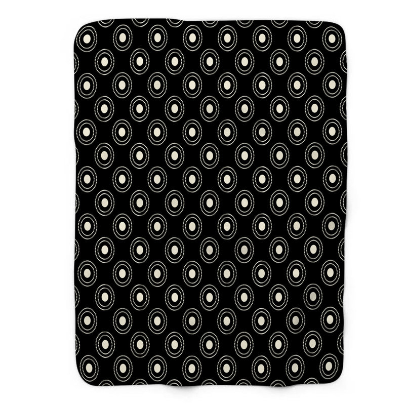 Crème à pois - couverture Sherpa 1 pièce de qualité supérieure 0098, L 60 po x L 80 po