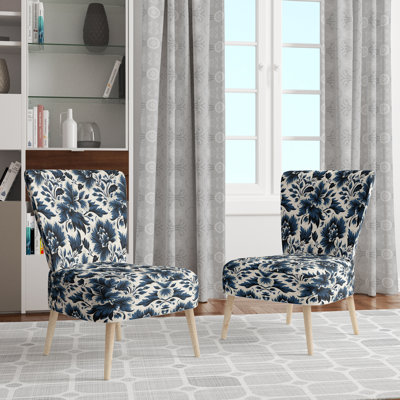 Damas Euphony I - Chaise d'appoint rembourrée bohémienne et éclectique
